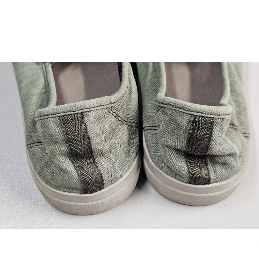 Sanuk Mens 13 Herringbone Slip On Loafers Sage Green Olive Shoes 1119334